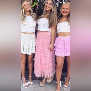 Pink Fluffy Mesh Tulle Skirt